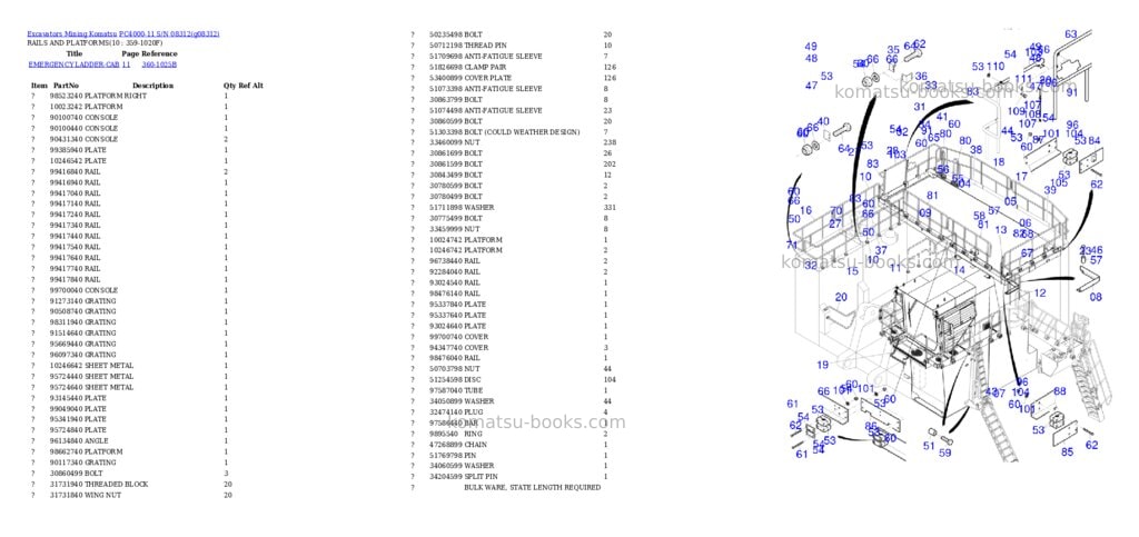 Komatsu PC4000-11 S/N 08312 Parts catalog cover Page 6 Komatsu PC4000-11 S/N 08312 Parts catalog cover Page 6
