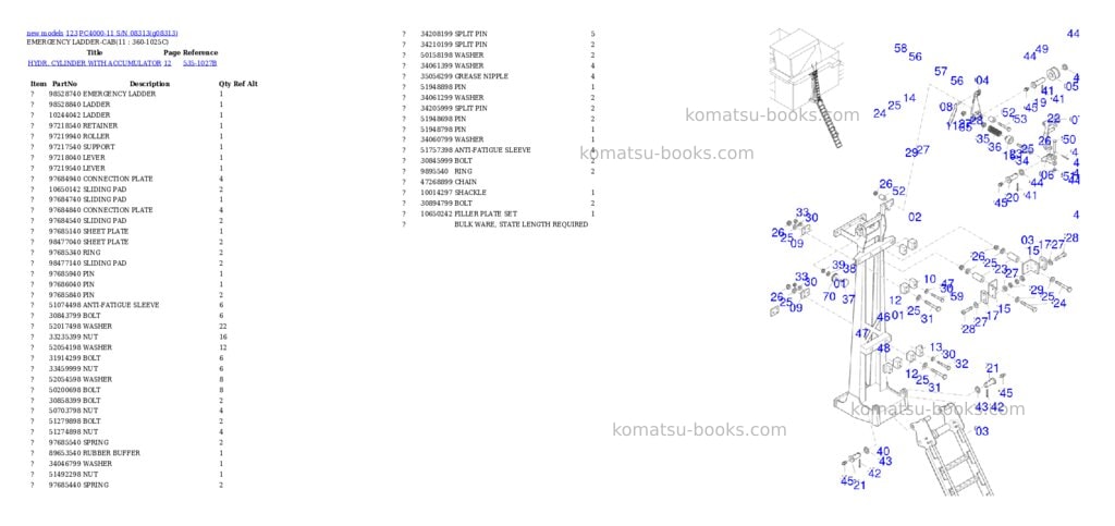 Komatsu PC4000-11 S/N 08313 Parts catalog cover Page 10 Komatsu PC4000-11 S/N 08313 Parts catalog cover Page 10