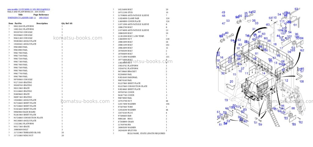 Komatsu PC4000-11 S/N 08313 Parts catalog cover Page 7 Komatsu PC4000-11 S/N 08313 Parts catalog cover Page 7