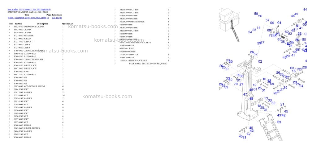 Komatsu PC4000-11 S/N 08314 Parts catalog cover Page 10