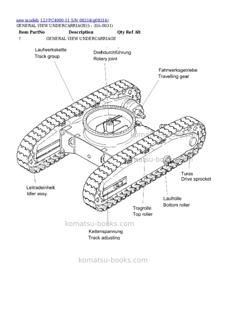Komatsu PC4000-11 S/N 08314 Parts catalog cover Page 3