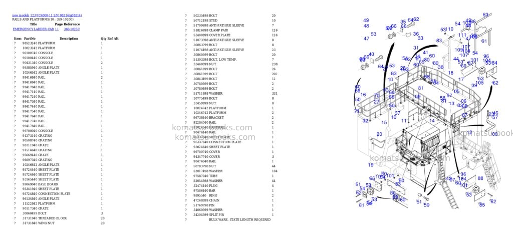 Komatsu PC4000-11 S/N 08314 Parts catalog cover Page 6