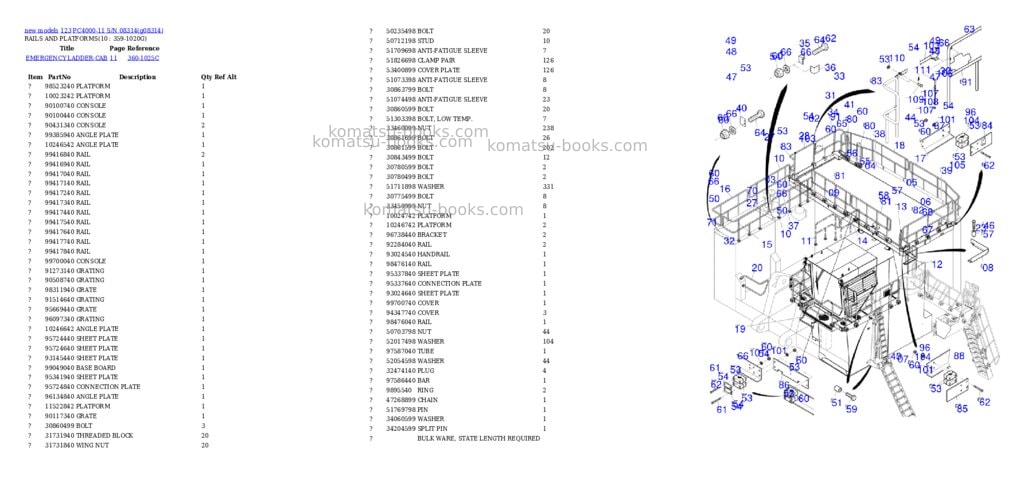 Komatsu PC4000-11 S/N 08314 Parts catalog cover Page 7