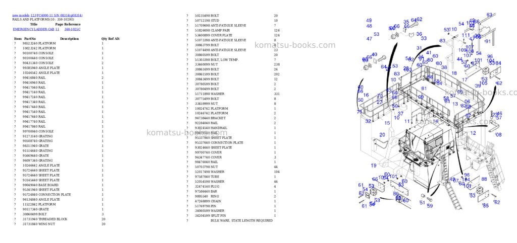 Komatsu PC4000-11 S/N 08314 Parts catalog cover Page 9