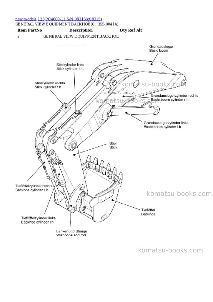 Komatsu PC4000-11 S/N 08315 Parts catalog cover Komatsu PC4000-11 S/N 08315 Parts catalog cover