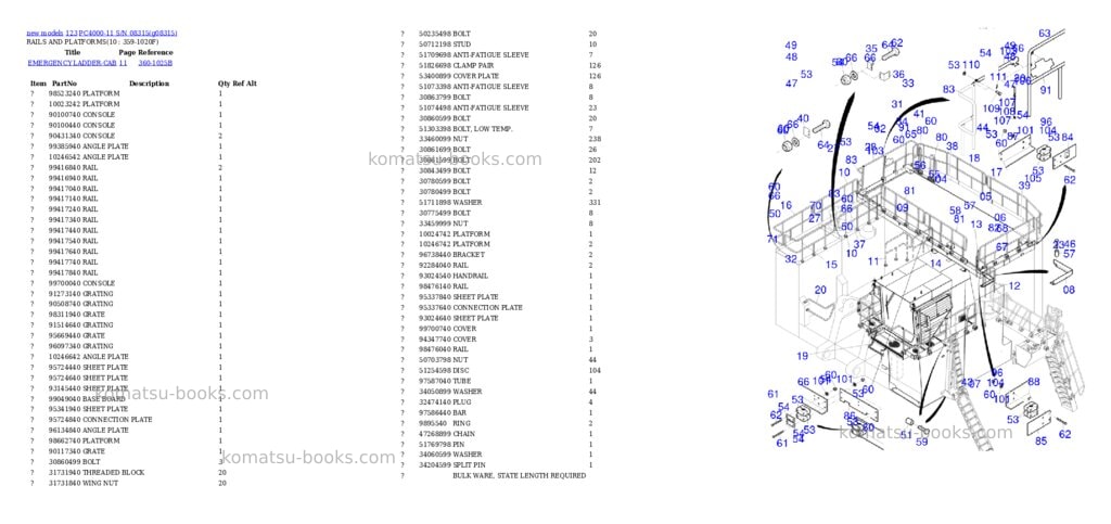 Komatsu PC4000-11 S/N 08315 Parts catalog cover Page 3 Komatsu PC4000-11 S/N 08315 Parts catalog cover Page 3
