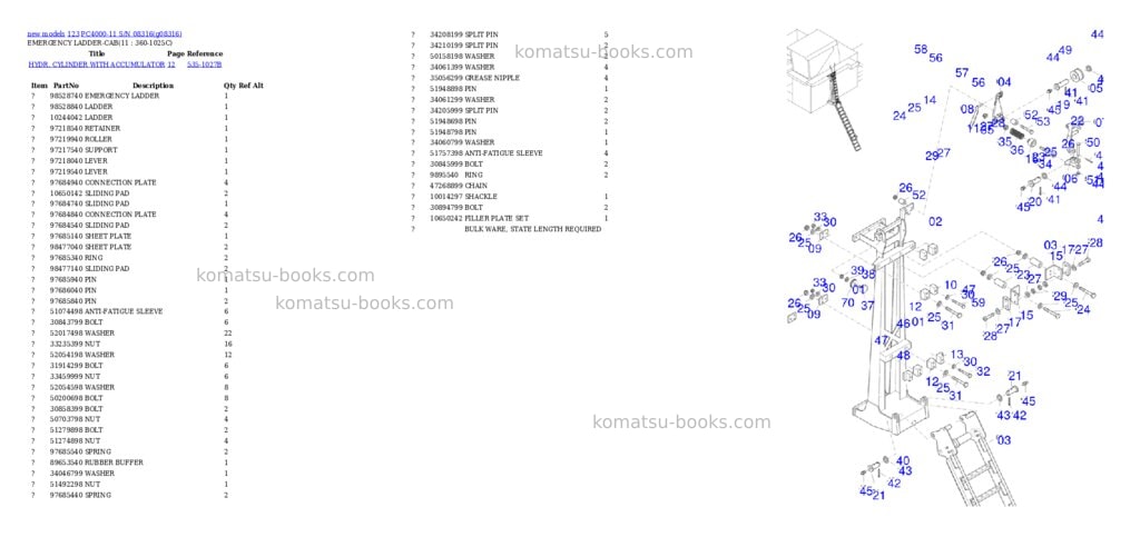 Komatsu PC4000-11 S/N 08316 Parts catalog cover Page 10 Komatsu PC4000-11 S/N 08316 Parts catalog cover Page 10