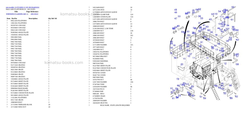 Komatsu PC4000-11 S/N 08316 Parts catalog cover Page 6 Komatsu PC4000-11 S/N 08316 Parts catalog cover Page 6