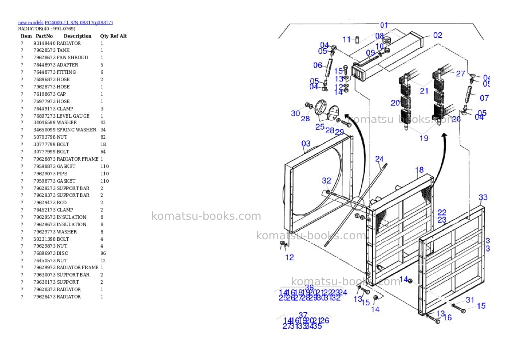 Komatsu PC4000-11 S/N 08317 Parts catalog cover Page 10 Komatsu PC4000-11 S/N 08317 Parts catalog cover Page 10