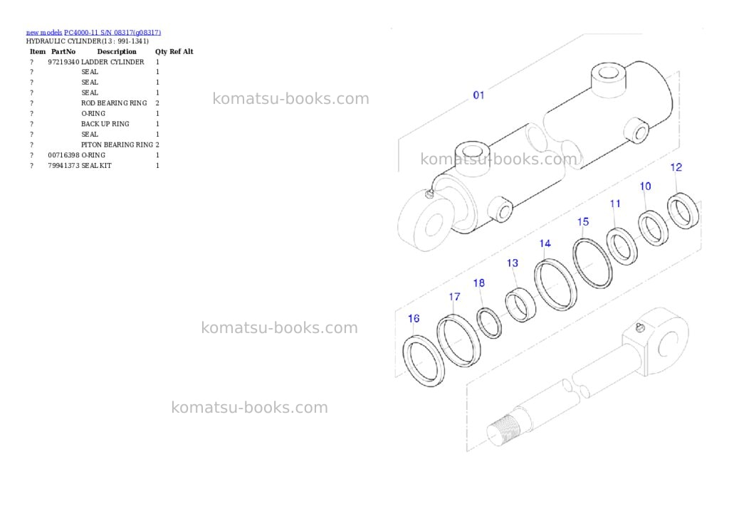Komatsu PC4000-11 S/N 08317 Parts catalog cover Page 4 Komatsu PC4000-11 S/N 08317 Parts catalog cover Page 4