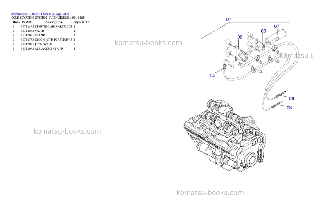 Komatsu PC4000-11 S/N 08317 Parts catalog cover Page 8 Komatsu PC4000-11 S/N 08317 Parts catalog cover Page 8
