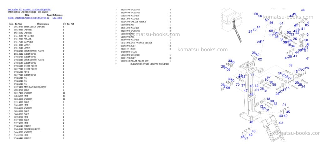 Komatsu PC4000-11 S/N 08318 Parts catalog cover Page 10 Komatsu PC4000-11 S/N 08318 Parts catalog cover Page 10