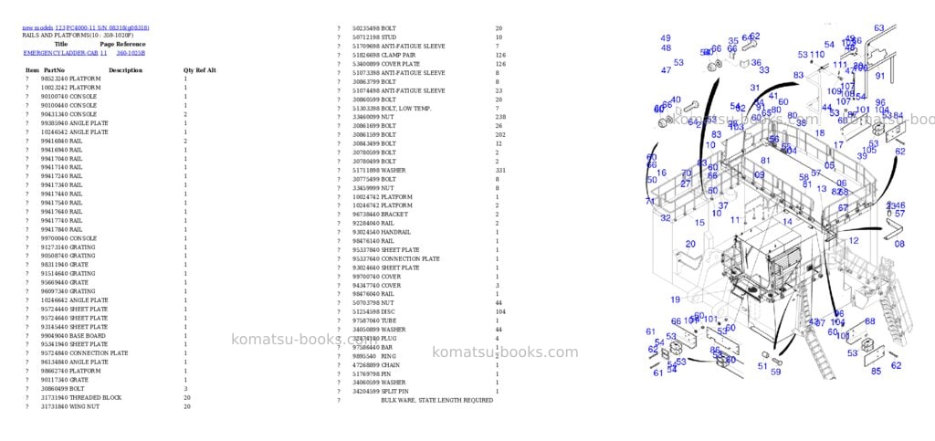 Komatsu PC4000-11 S/N 08318 Parts catalog cover Page 6 Komatsu PC4000-11 S/N 08318 Parts catalog cover Page 6