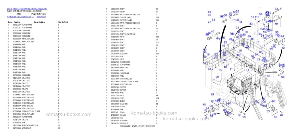 Komatsu PC4000-11 S/N 08318 Parts catalog cover Page 7 Komatsu PC4000-11 S/N 08318 Parts catalog cover Page 7