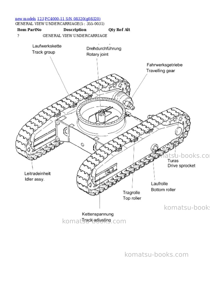 Komatsu PC4000-11 S/N 08320 Parts catalog cover Page 3