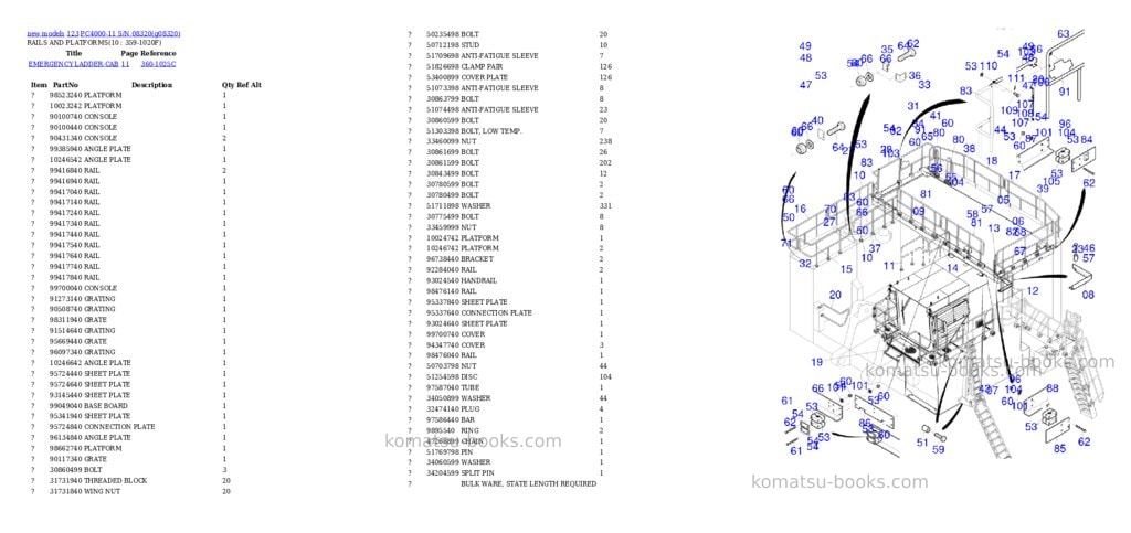 Komatsu PC4000-11 S/N 08320 Parts catalog cover Page 6