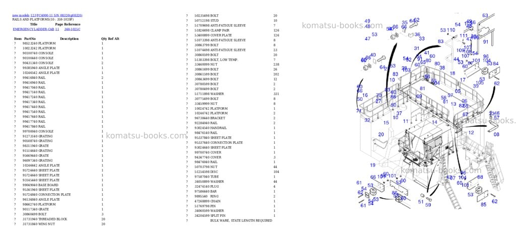 Komatsu PC4000-11 S/N 08320 Parts catalog cover Page 7