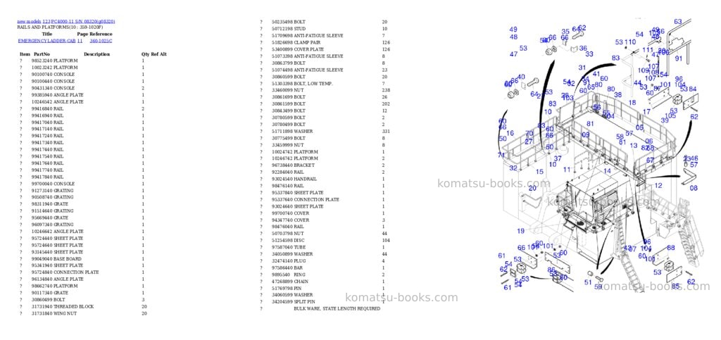 Komatsu PC4000-11 S/N 08320 Parts catalog cover Page 8