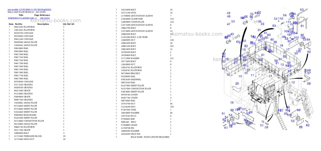 Komatsu PC4000-11 S/N 08320 Parts catalog cover Page 9