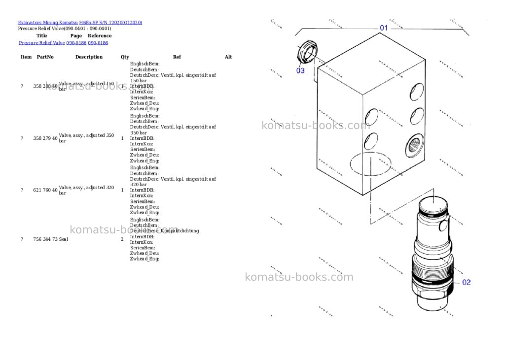 Komatsu h685-sp s/n 12020 Parts catalog cover Page 5 Komatsu h685-sp s/n 12020 Parts catalog cover Page 5