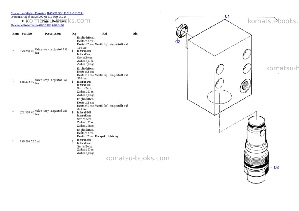 Komatsu h485sp s/n 12021 Parts catalog cover Page 6 Komatsu h485sp s/n 12021 Parts catalog cover Page 6