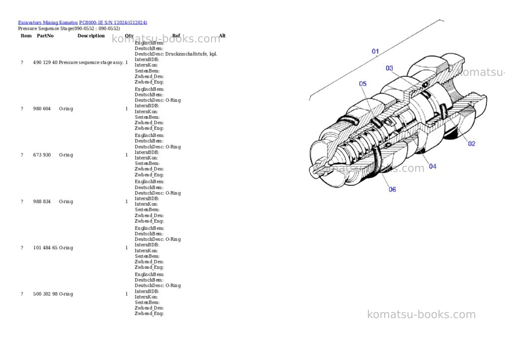 Komatsu pc8000-1e s/n 12024 Parts catalog cover Page 8 Komatsu pc8000-1e s/n 12024 Parts catalog cover Page 8