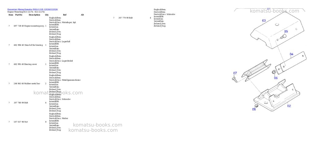 Komatsu h655-s s/n 12026 Parts catalog cover Page 2 Komatsu h655-s s/n 12026 Parts catalog cover Page 2