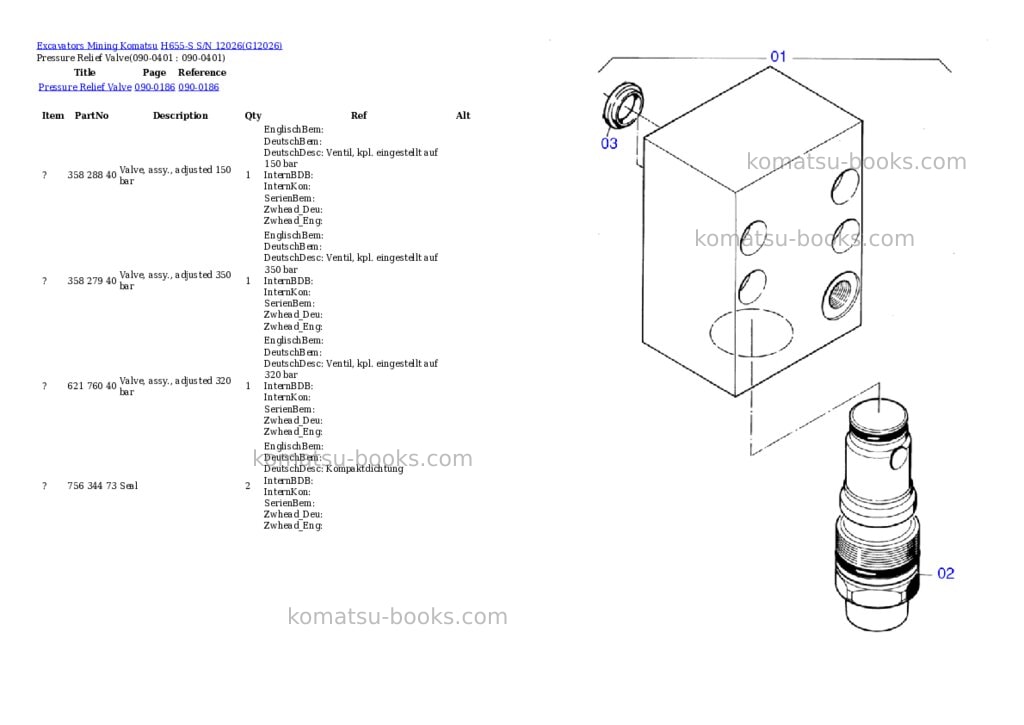 Komatsu h655-s s/n 12026 Parts catalog cover Page 5 Komatsu h655-s s/n 12026 Parts catalog cover Page 5