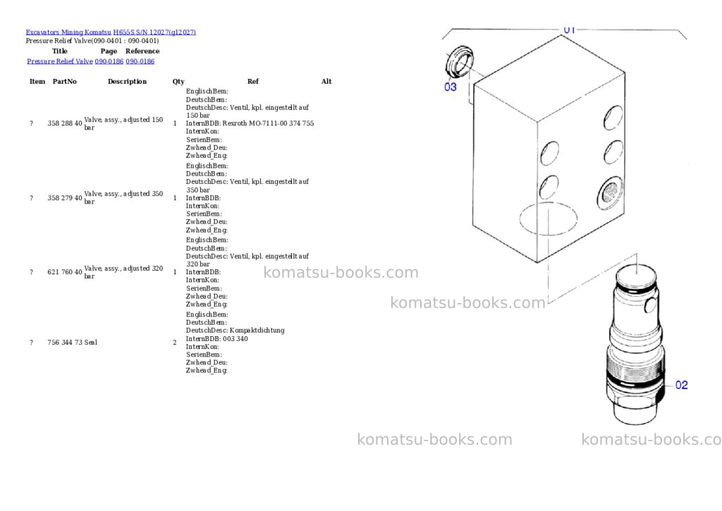 Komatsu h655s s/n 12027 Parts catalog cover Page 5