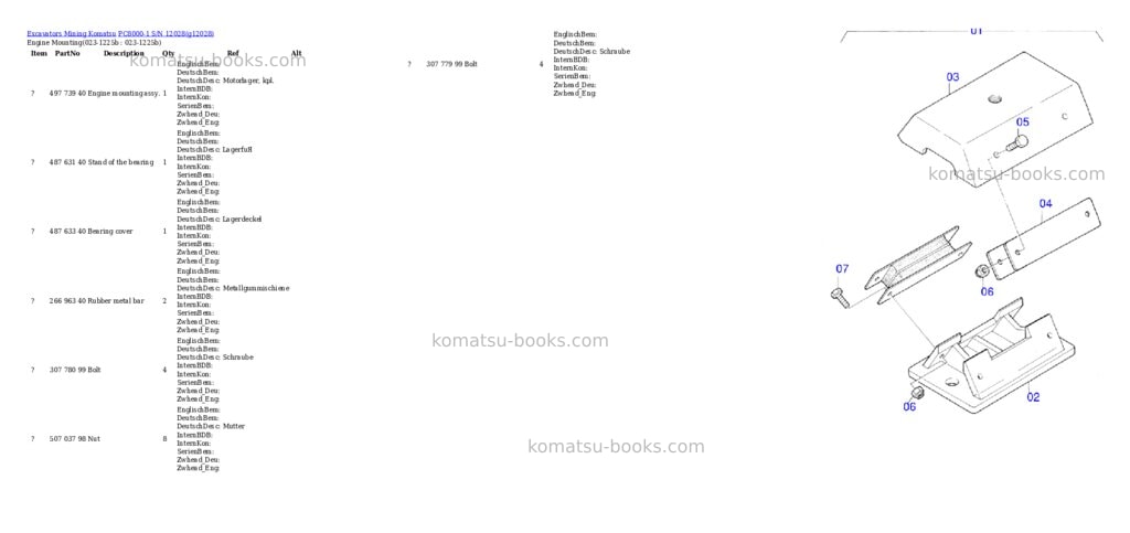 Komatsu pc8000-1 s/n 12028 Parts catalog cover Komatsu pc8000-1 s/n 12028 Parts catalog cover