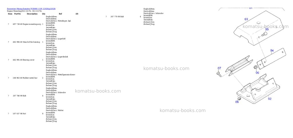 Komatsu pc8000-1 s/n 12028 Parts catalog cover Page 2 Komatsu pc8000-1 s/n 12028 Parts catalog cover Page 2