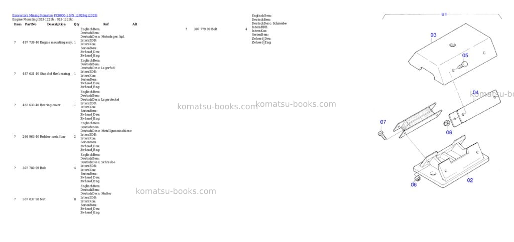 Komatsu pc8000-1 s/n 12029 Parts catalog cover Komatsu pc8000-1 s/n 12029 Parts catalog cover
