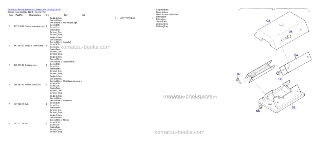 Komatsu pc8000-1 s/n 12029 Parts catalog cover Page 2 Komatsu pc8000-1 s/n 12029 Parts catalog cover Page 2