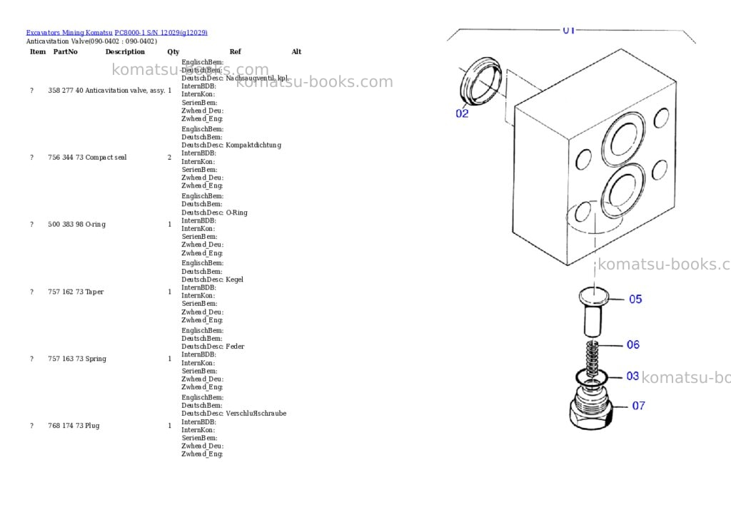 Komatsu pc8000-1 s/n 12029 Parts catalog cover Page 6 Komatsu pc8000-1 s/n 12029 Parts catalog cover Page 6