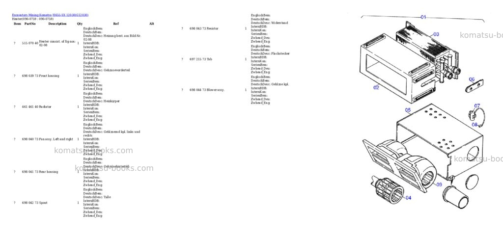 Komatsu h655-sx 12030 Parts catalog cover Page 10