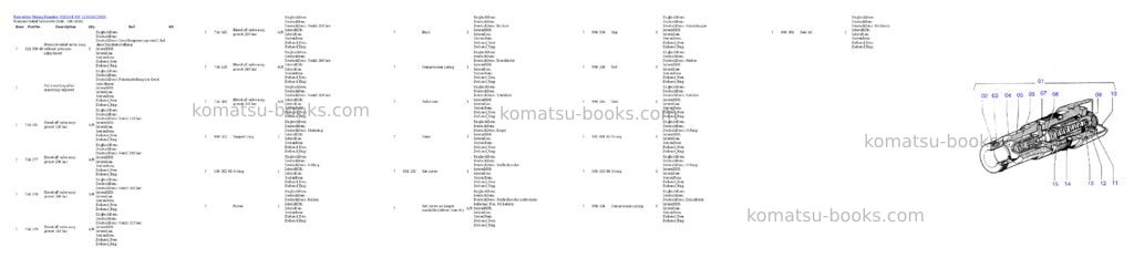 Komatsu h655s-e s/n 12031 Parts catalog cover Komatsu h655s-e s/n 12031 Parts catalog cover