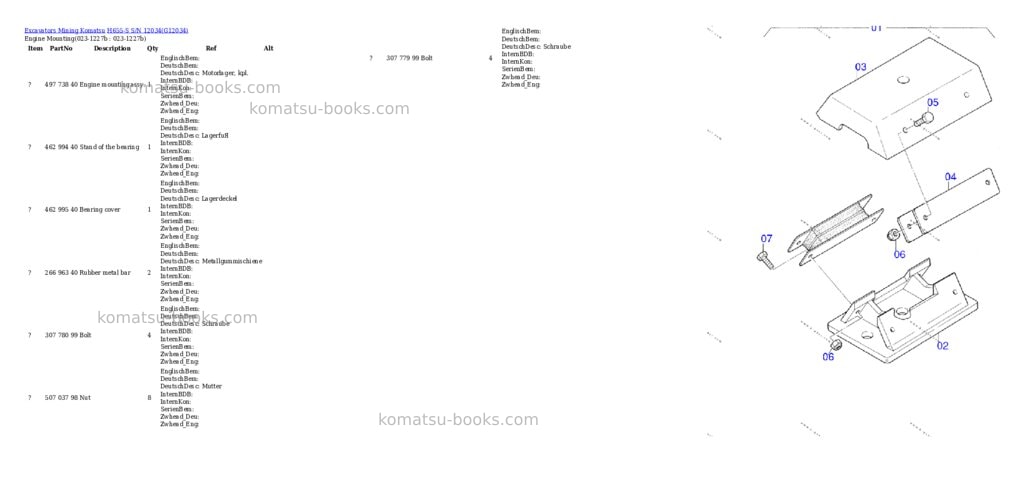 Komatsu h655-s s/n 12034 Parts catalog cover Page 2 Komatsu h655-s s/n 12034 Parts catalog cover Page 2