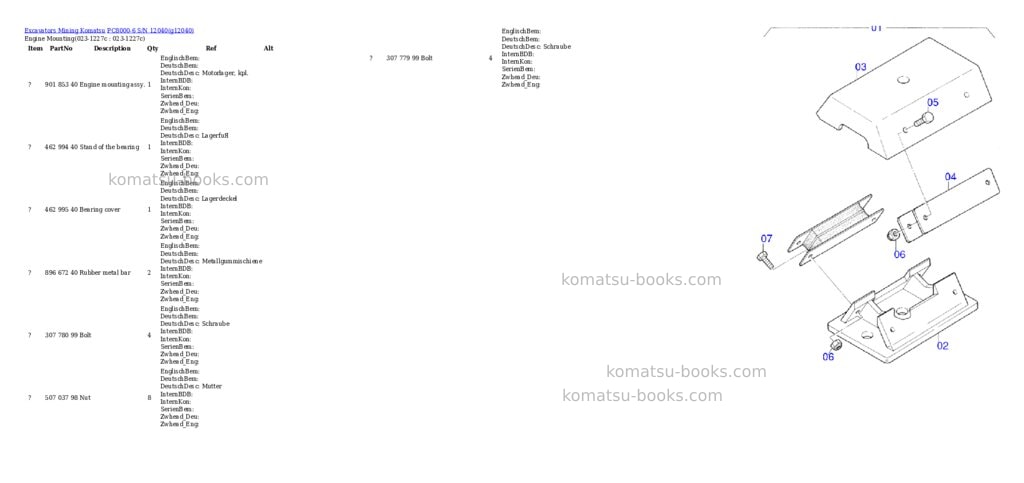 Komatsu pc8000-6 s/n 12040 Parts catalog cover Page 2 Komatsu pc8000-6 s/n 12040 Parts catalog cover Page 2