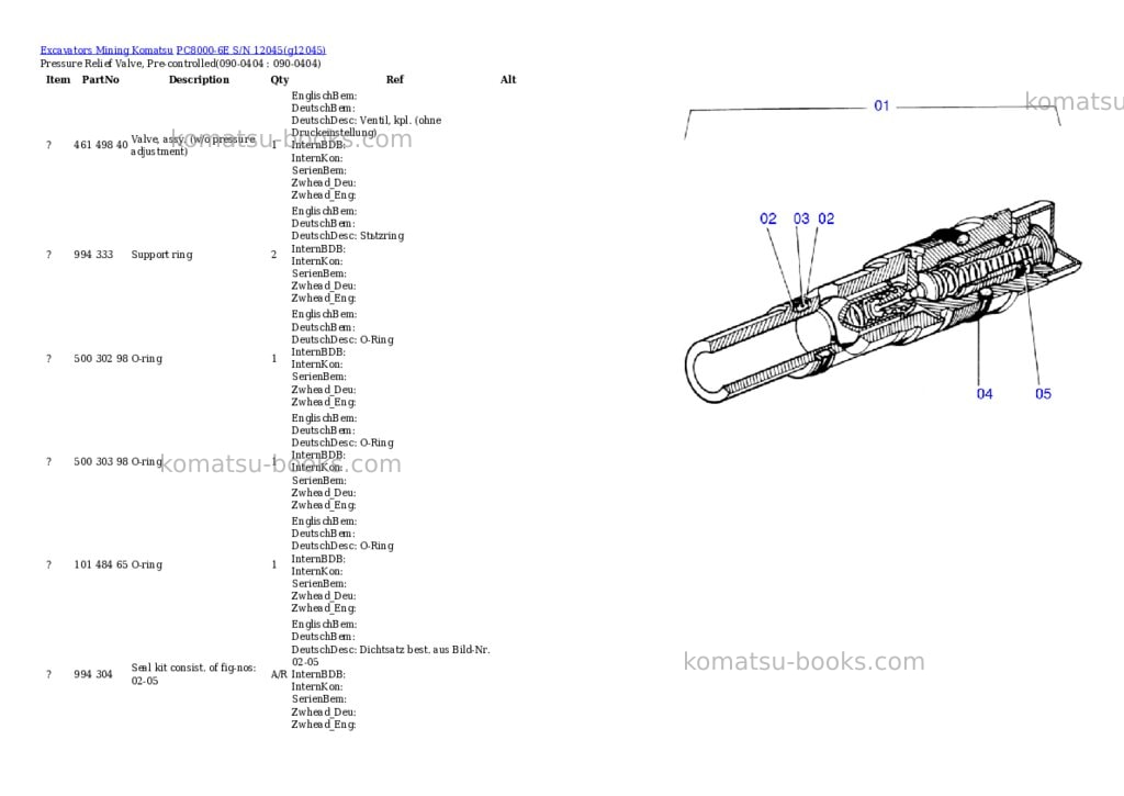 Komatsu pc8000-6e s/n 12045 Parts catalog cover Page 5 Komatsu pc8000-6e s/n 12045 Parts catalog cover Page 5