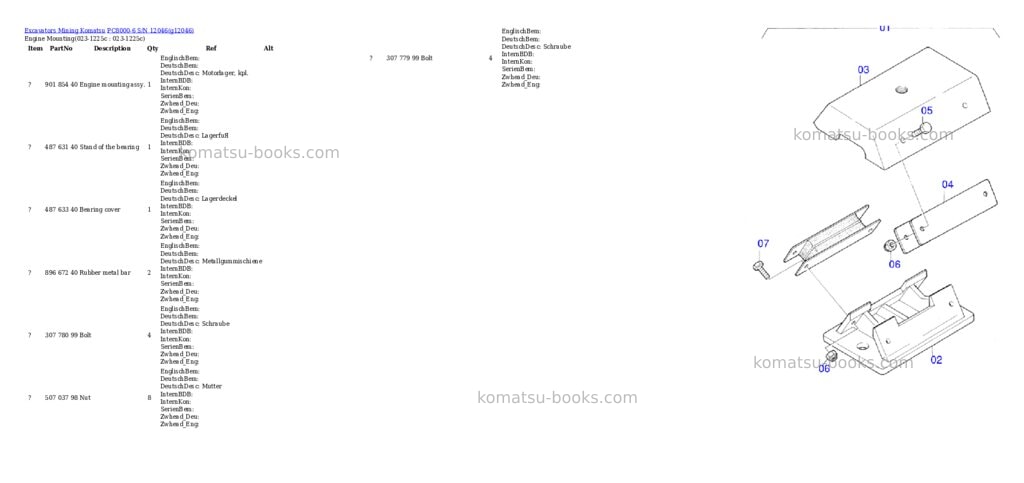 Komatsu pc8000-6 s/n 12046 Parts catalog cover Komatsu pc8000-6 s/n 12046 Parts catalog cover