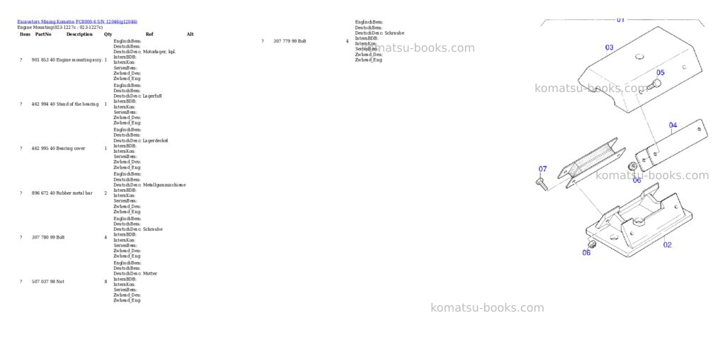 Komatsu pc8000-6 s/n 12046 Parts catalog cover Page 2 Komatsu pc8000-6 s/n 12046 Parts catalog cover Page 2
