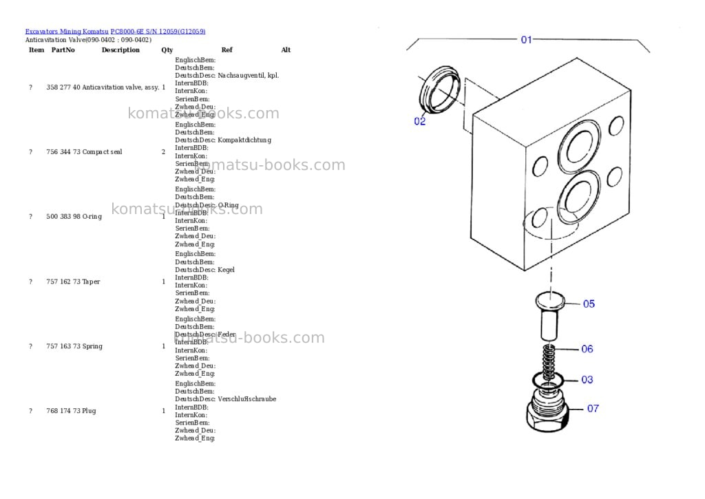 Komatsu pc8000-6e s/n 12059 Parts catalog cover Page 4 Komatsu pc8000-6e s/n 12059 Parts catalog cover Page 4