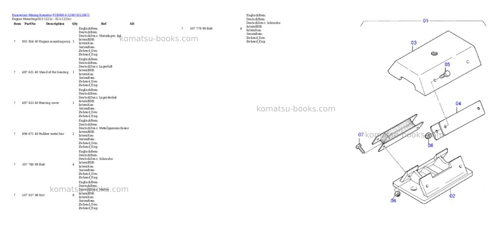 Komatsu pc8000-6 12067 Parts catalog cover