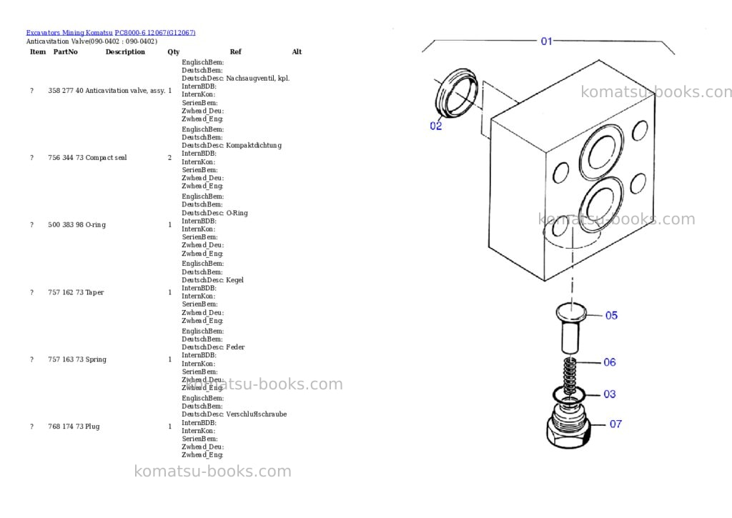 Komatsu pc8000-6 12067 Parts catalog cover Page 6