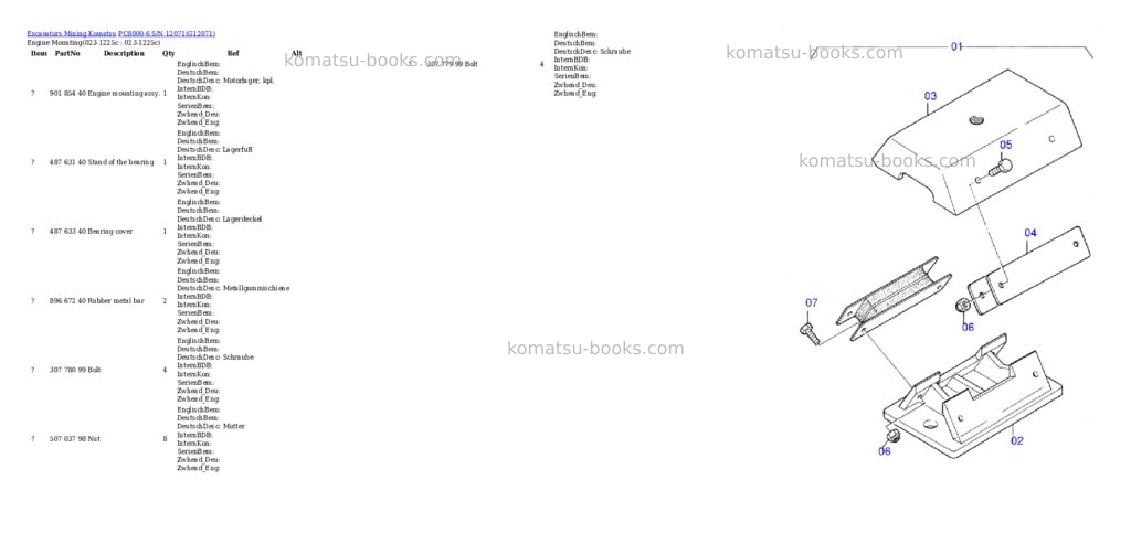 Komatsu pc8000-6 s/n 12071 Parts catalog cover Komatsu pc8000-6 s/n 12071 Parts catalog cover