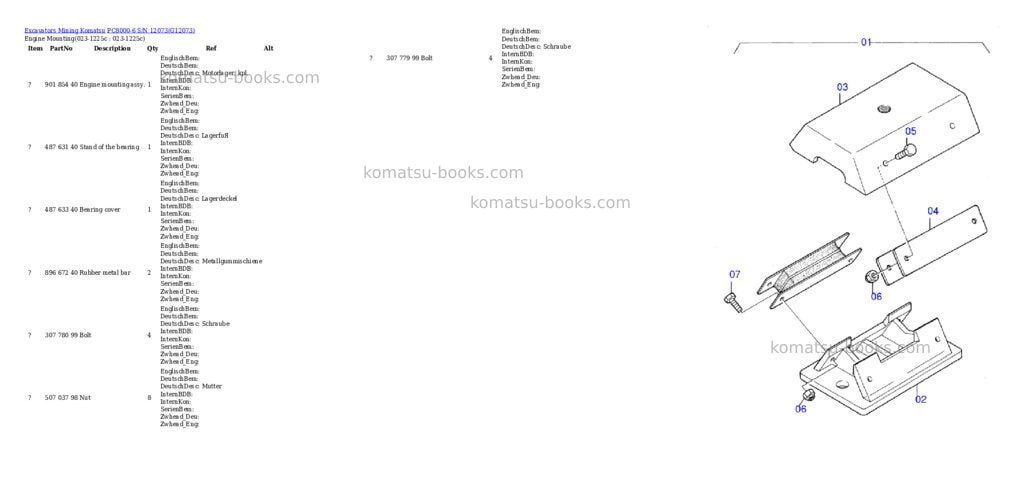 Komatsu pc8000-6 s/n 12073 Parts catalog cover Komatsu pc8000-6 s/n 12073 Parts catalog cover