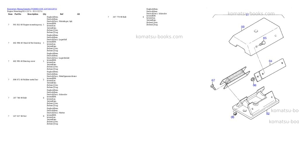 Komatsu pc8000-6 s/n 12073 Parts catalog cover Page 2 Komatsu pc8000-6 s/n 12073 Parts catalog cover Page 2