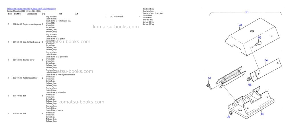 Komatsu pc8000-6 s/n 12077 Parts catalog cover Komatsu pc8000-6 s/n 12077 Parts catalog cover