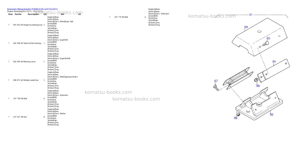 Komatsu pc8000-6 s/n 12077 Parts catalog cover Page 2 Komatsu pc8000-6 s/n 12077 Parts catalog cover Page 2