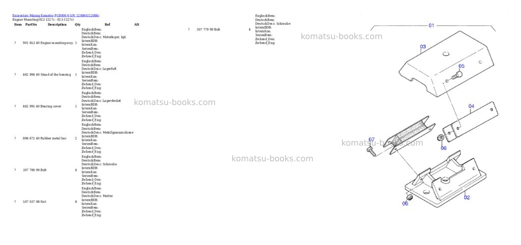 Komatsu pc8000-6 s/n 12086 Parts catalog cover Page 2 Komatsu pc8000-6 s/n 12086 Parts catalog cover Page 2
